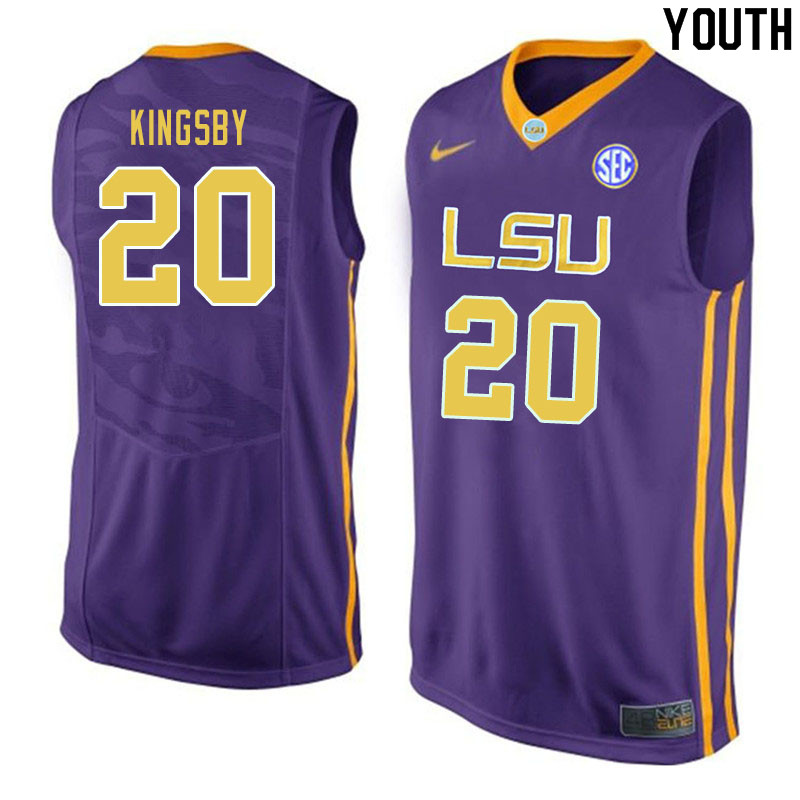 Youth #20 Danya Kingsby LSU Tigers College Basketball Jerseys Sale-Purple
